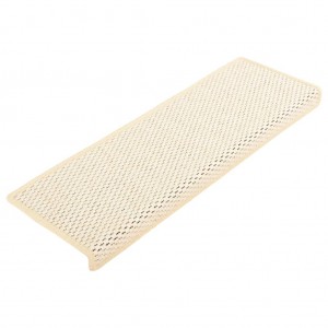 Tapetes escada adesivos aspeto sisal 15 pcs 65x21x4 cm creme H