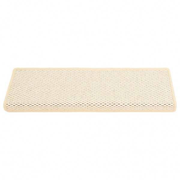 Alfombrilla autoadhesiva escalera sisal 15 uds crema 65x21x4 cm M 3