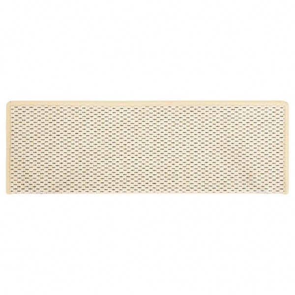 Tapetes escada adesivos aspeto sisal 15 pcs 65x21x4 cm creme M 4