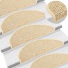 Alfombrilla autoadhesiva escalera sisal 15 uds beige 65x21x4 cm 1