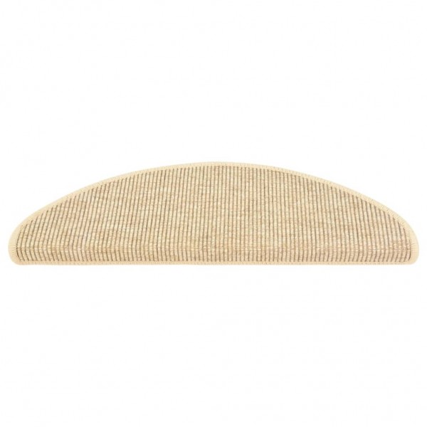 Alfombrilla autoadhesiva escalera sisal 15 uds beige 65x21x4 cm M 3