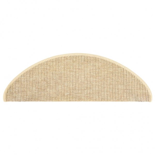 Tapetes escada adesivos aspeto sisal 15pcs 65x21x4 cm bege M 4