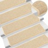 Tapetes escada adesivos aspeto sisal 15pcs 65x21x4cm bege-claro 1
