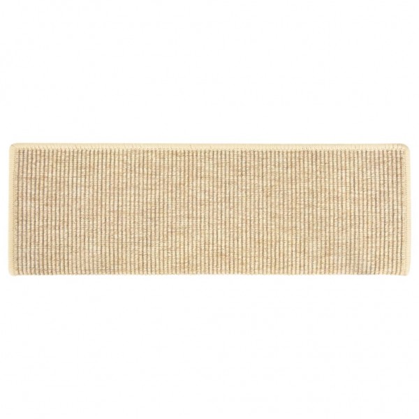 Alfombrilla autoadhesiva escalera sisal 15 uds beige 65x21x4 cm M 4