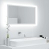 Espejo de baño LED acrílico blanco 80x8.5x37 cm 1