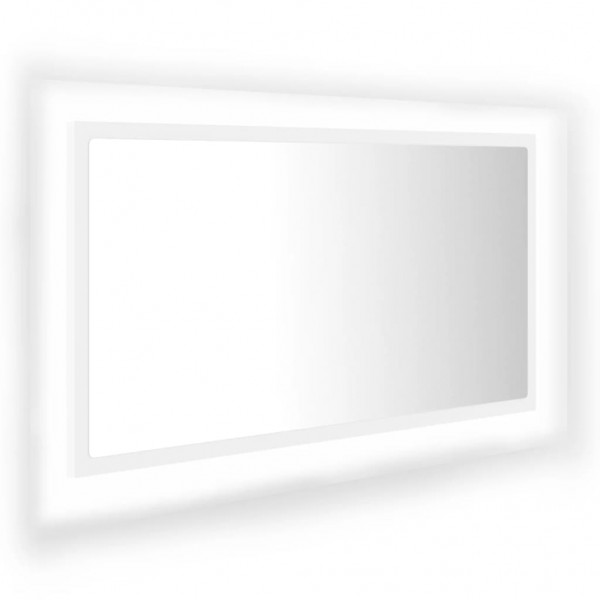 Espejo de baño LED acrílico blanco 80x8.5x37 cm M 2