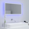 Espejo de baño LED acrílico blanco 80x8.5x37 cm 3