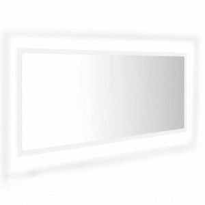 Espelho de casa de banho LED 100x8.5x37 cm acrílico branco H