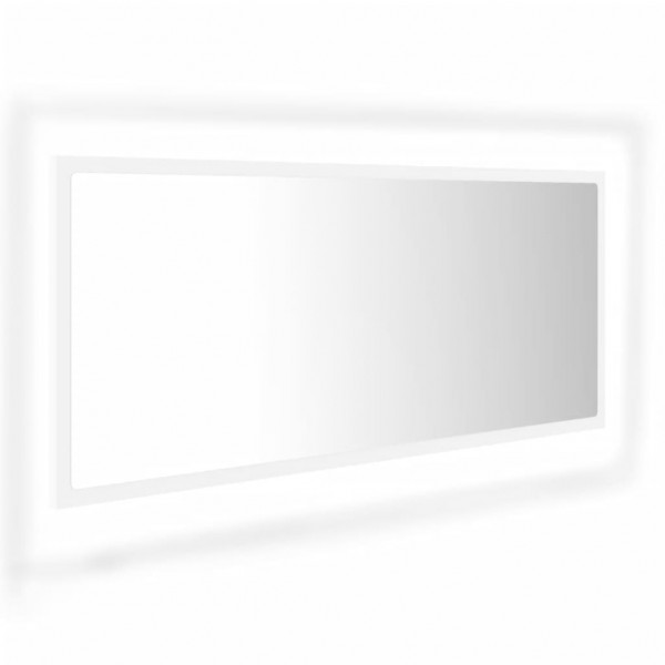 Espejo de baño LED acrílico blanco 100x8.5x37 cm M 2