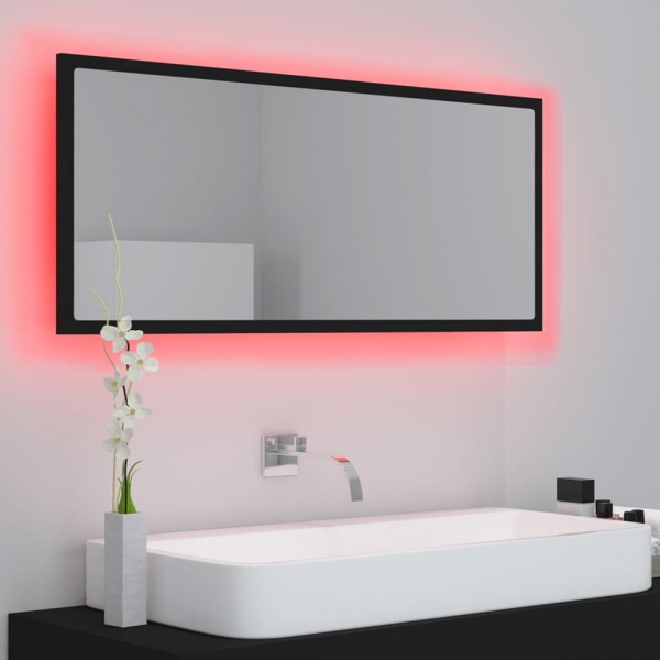 Espejo de baño LED acrílico negro 100x8.5x37 cm M 5