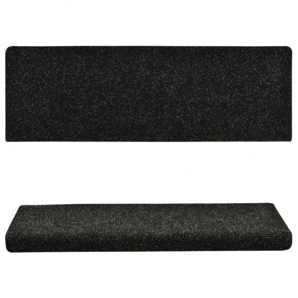 Alfombrillas de escalera 5 unidades negro 65x21x4 cm M 5