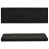 Tapetes de escada autoadesivos 5 peças 65x21x4 cm pretos com borda retangular 5