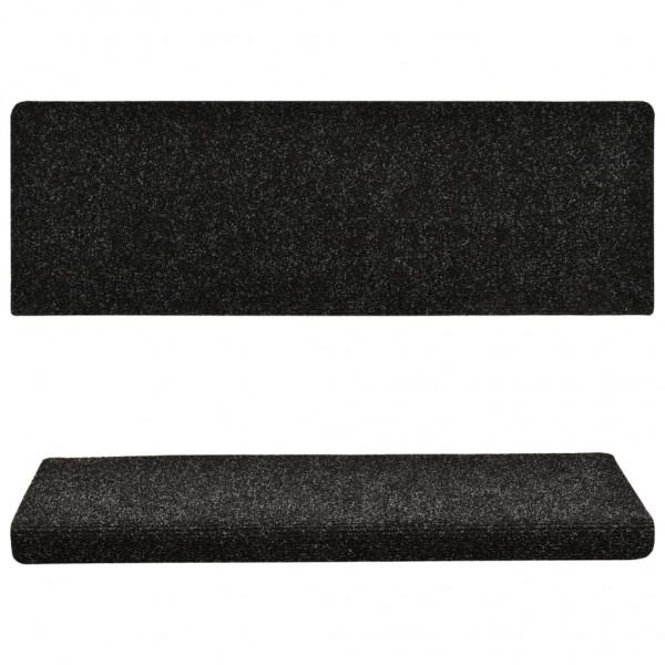 Alfombrillas de escalera 10 unidades negro 65x21x4 cm M 4