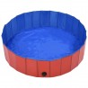 Piscina para cães dobrável 120x30 cm PVC vermelho 4