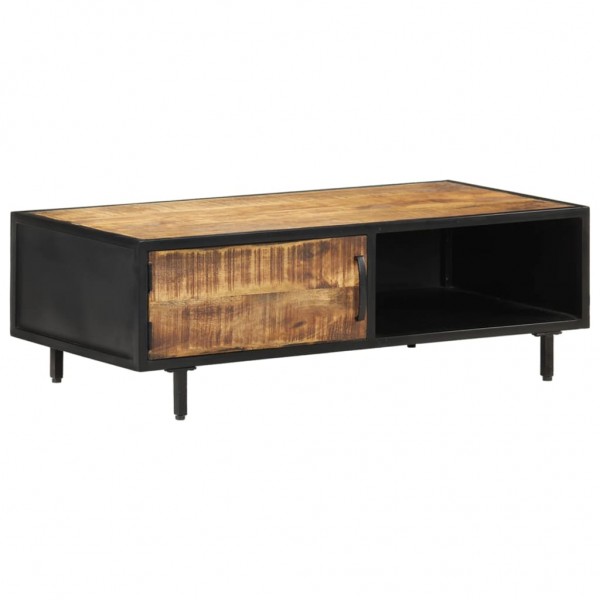 Mesa de centro de madera de mango rugosa 105x50x35 cm D
