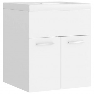 Mueble con lavabo blanco madera contrachapada H