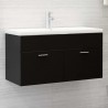 Mueble con lavabo madera de ingeniería negro 1