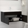 Mueble con lavabo madera de ingeniería negro 3