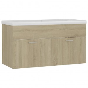 Mueble con lavabo madera de ingeniería roble Sonoma H