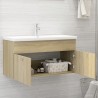 Mueble con lavabo madera de ingeniería roble Sonoma 3