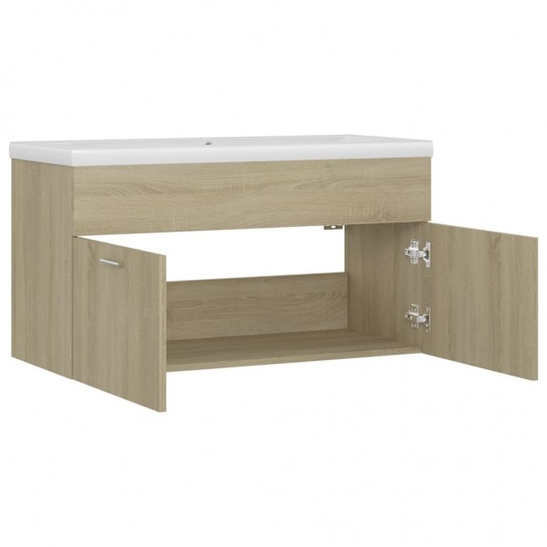 Mueble con lavabo madera de ingeniería roble Sonoma M 5