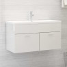 Mueble con lavabo madera de ingeniería blanco brillante 4