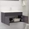 Mueble con lavabo madera de ingeniería gris brillante 3