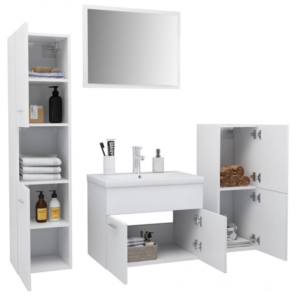Conjunto de muebles de baño aglomerado blanco M 3
