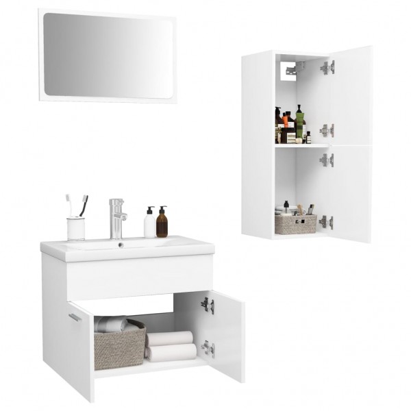 Conjunto de muebles de baño aglomerado blanco M 3