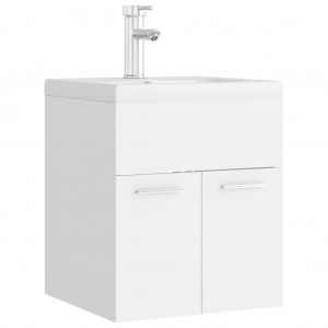 Mueble con lavabo blanco madera contrachapada H