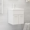 Mueble con lavabo aglomerado blanco brillante 1