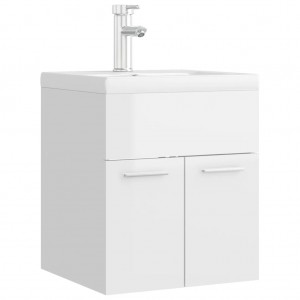 Mueble con lavabo aglomerado blanco brillante H
