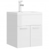 Mueble con lavabo aglomerado blanco brillante 2