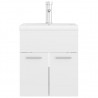 Mueble con lavabo aglomerado blanco brillante 5