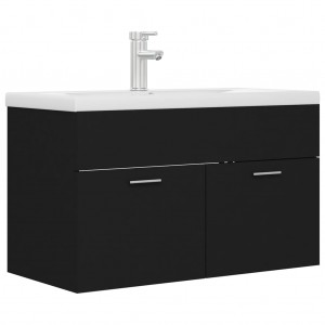 Mueble con lavabo madera de ingeniería negro H