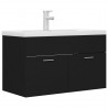 Mueble con lavabo madera de ingeniería negro 2