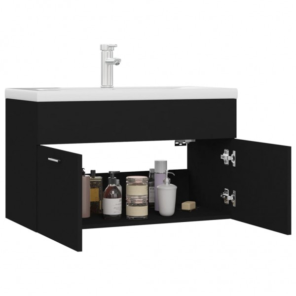 Mueble con lavabo madera de ingeniería negro M 3