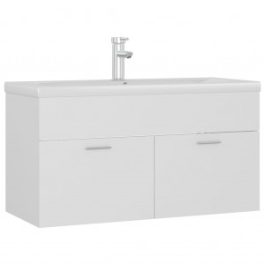 Mueble con lavabo madera de ingeniería blanco H