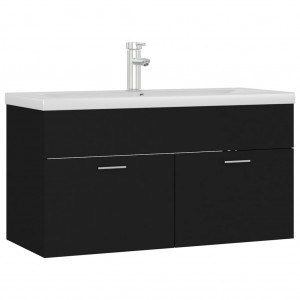 Mueble con lavabo madera de ingeniería negro H