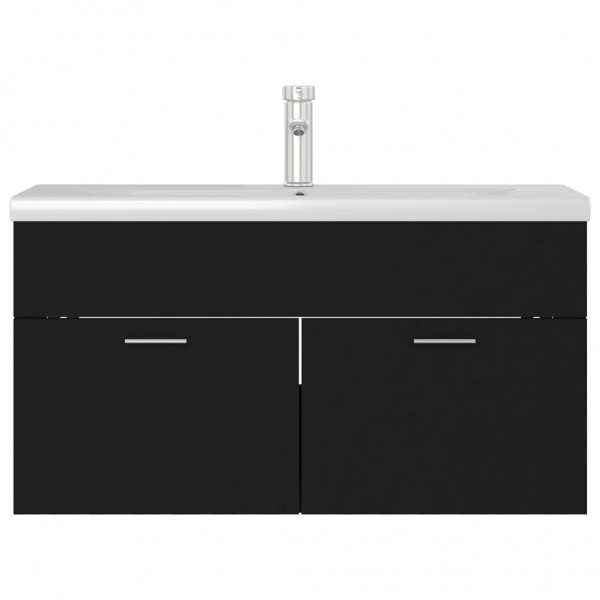 Mueble con lavabo madera de ingeniería negro M 5