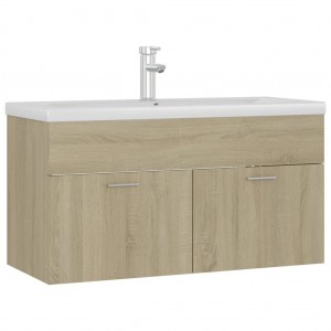 Mueble con lavabo madera de ingeniería roble Sonoma H