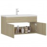 Mueble con lavabo madera de ingeniería roble Sonoma 3