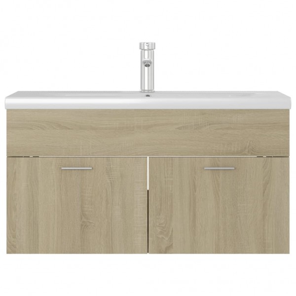 Mueble con lavabo madera de ingeniería roble Sonoma M 5