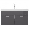 Mueble con lavabo madera de ingeniería gris brillante 5