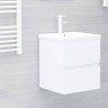 Mueble con lavabo aglomerado blanco brillante 1