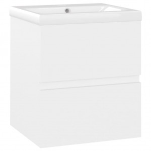 Mueble con lavabo aglomerado blanco brillante H