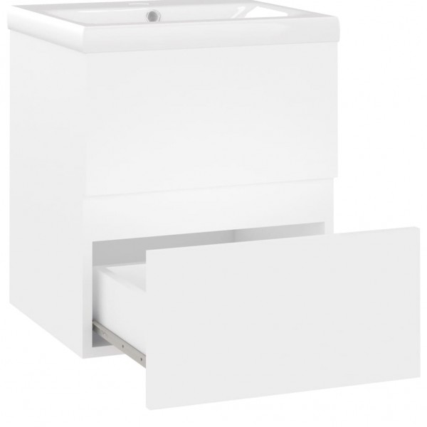 Mueble con lavabo aglomerado blanco brillante M 5