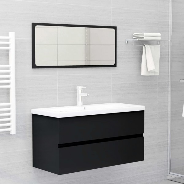 Mueble con lavabo aglomerado negro M 3