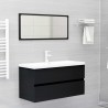 Mueble con lavabo aglomerado negro 3