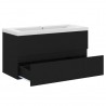 Mueble con lavabo aglomerado negro 5